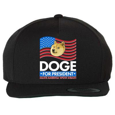 DOGE For President Make America Wow Again Wool Snapback Cap