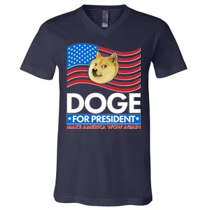 DOGE For President Make America Wow Again V-Neck T-Shirt