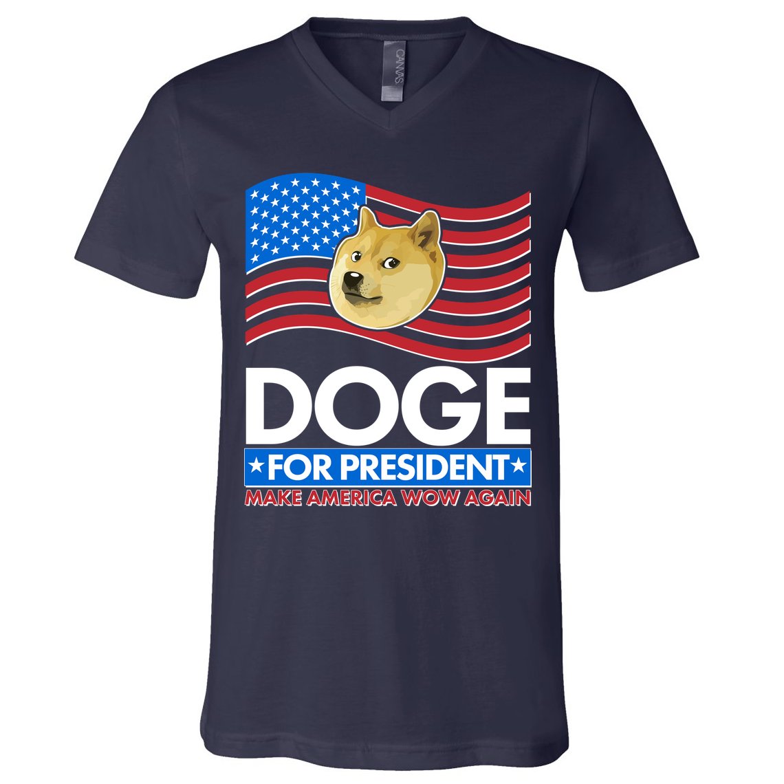 DOGE For President Make America Wow Again V-Neck T-Shirt