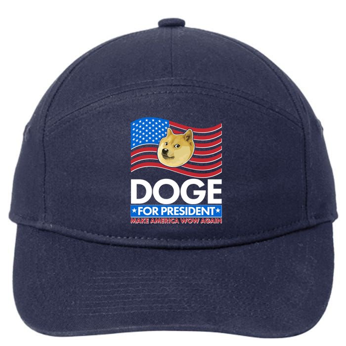 DOGE For President Make America Wow Again 7-Panel Snapback Hat