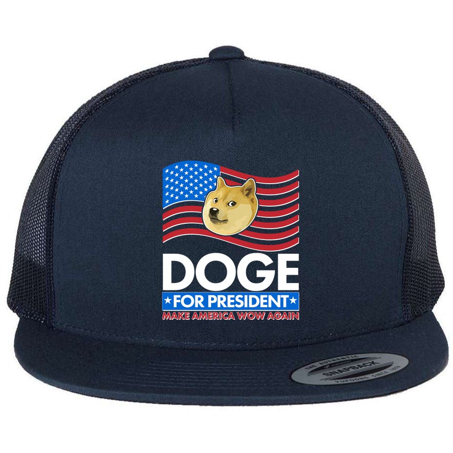DOGE For President Make America Wow Again Flat Bill Trucker Hat