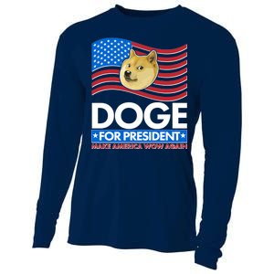 DOGE For President Make America Wow Again Cooling Performance Long Sleeve Crew