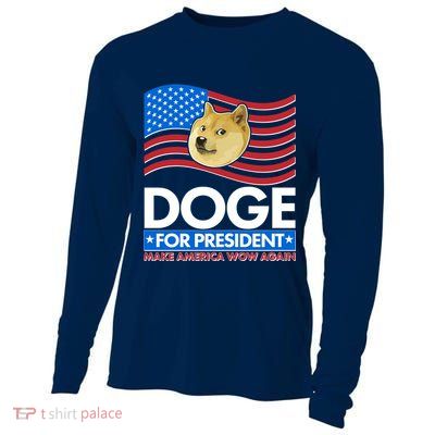 DOGE For President Make America Wow Again Cooling Performance Long Sleeve Crew