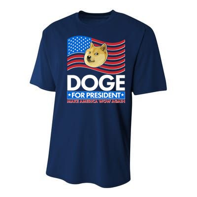 DOGE For President Make America Wow Again Youth Performance Sprint T-Shirt
