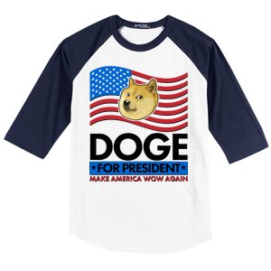 DOGE For President Make America Wow Again Baseball Sleeve Shirt