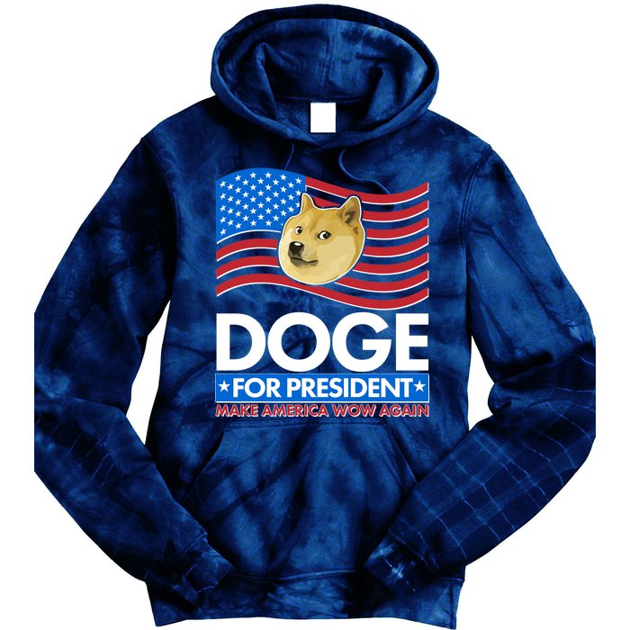 DOGE For President Make America Wow Again Tie Dye Hoodie