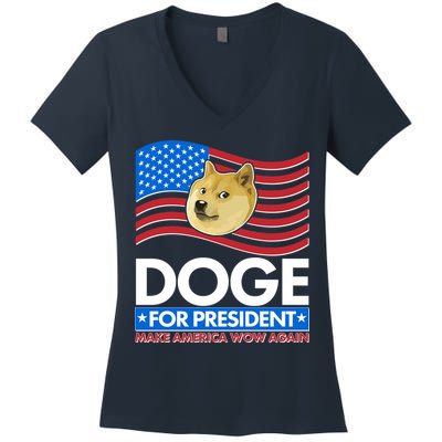 DOGE For President Make America Wow Again Women's V-Neck T-Shirt
