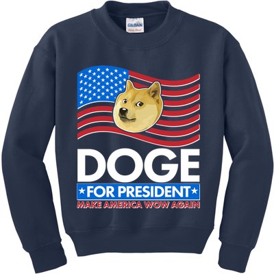 DOGE For President Make America Wow Again Kids Sweatshirt