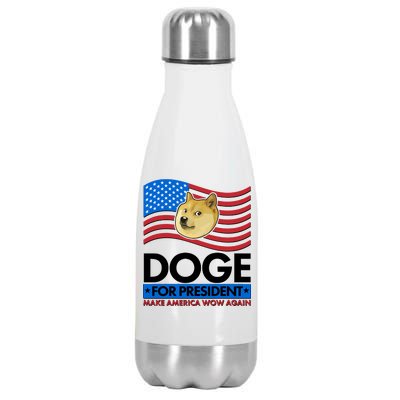 DOGE For President Make America Wow Again Stainless Steel Insulated Water Bottle