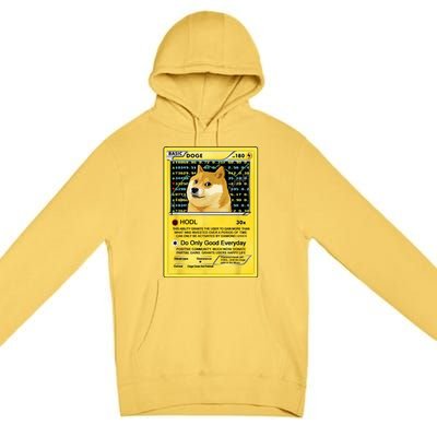 Doge HODL Card Crypto Currency Funny Premium Pullover Hoodie