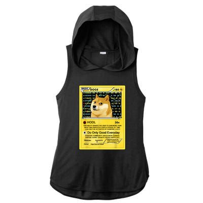 Doge HODL Card Crypto Currency Funny Ladies PosiCharge Tri-Blend Wicking Draft Hoodie Tank