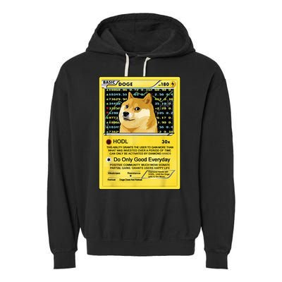 Doge HODL Card Crypto Currency Funny Garment-Dyed Fleece Hoodie