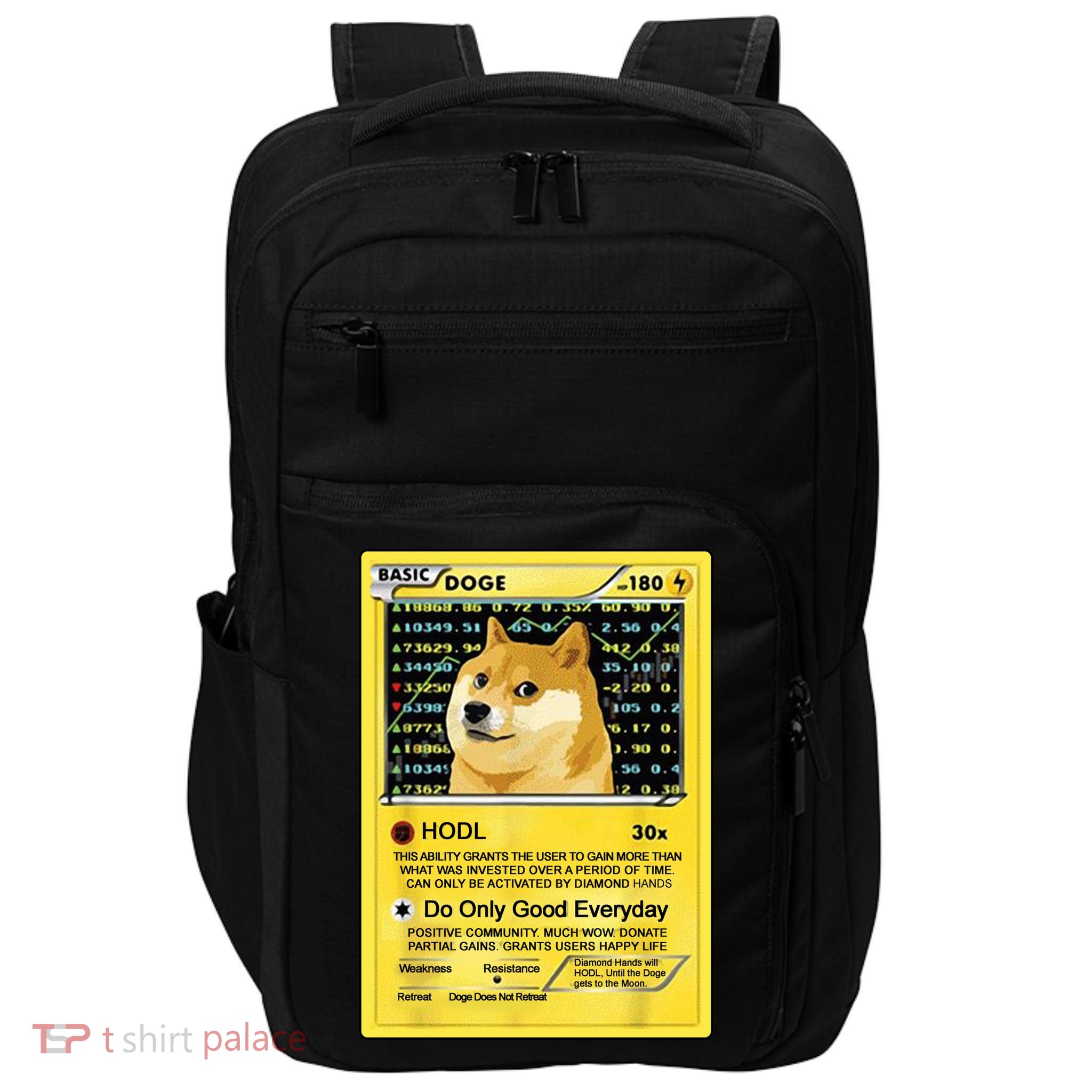 Doge HODL Card Crypto Currency Funny Impact Tech Backpack