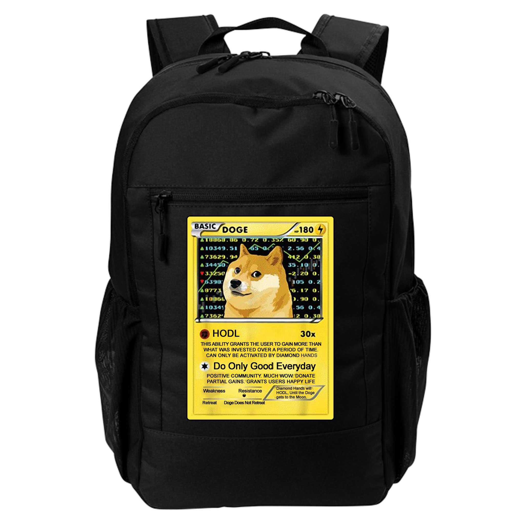 Doge HODL Card Crypto Currency Funny Backpack