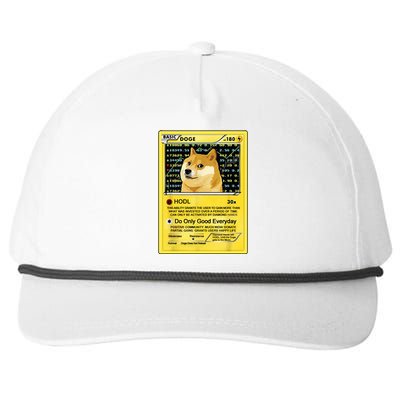 Doge HODL Card Crypto Currency Funny Snapback Five-Panel Rope Hat