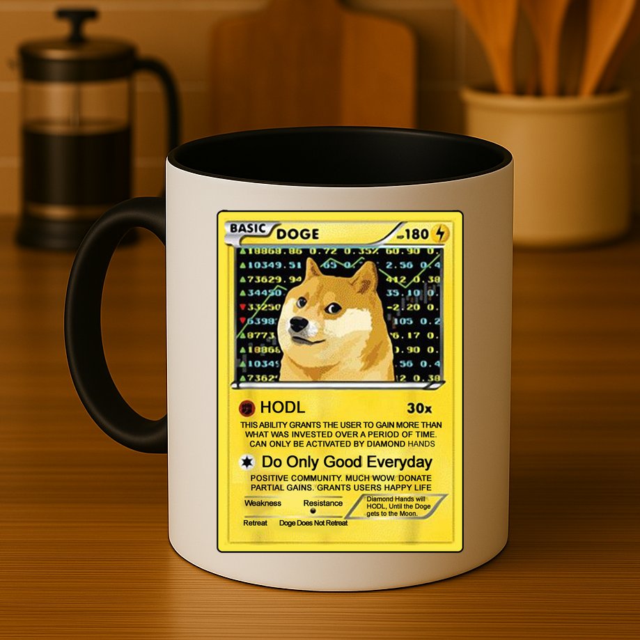Doge HODL Card Crypto Currency Funny Mug