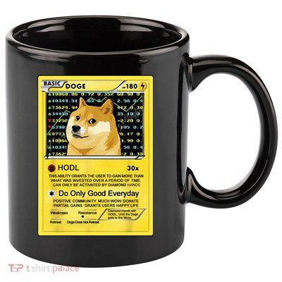 Doge HODL Card Crypto Currency Funny 11oz C Handle Ceramic Mug