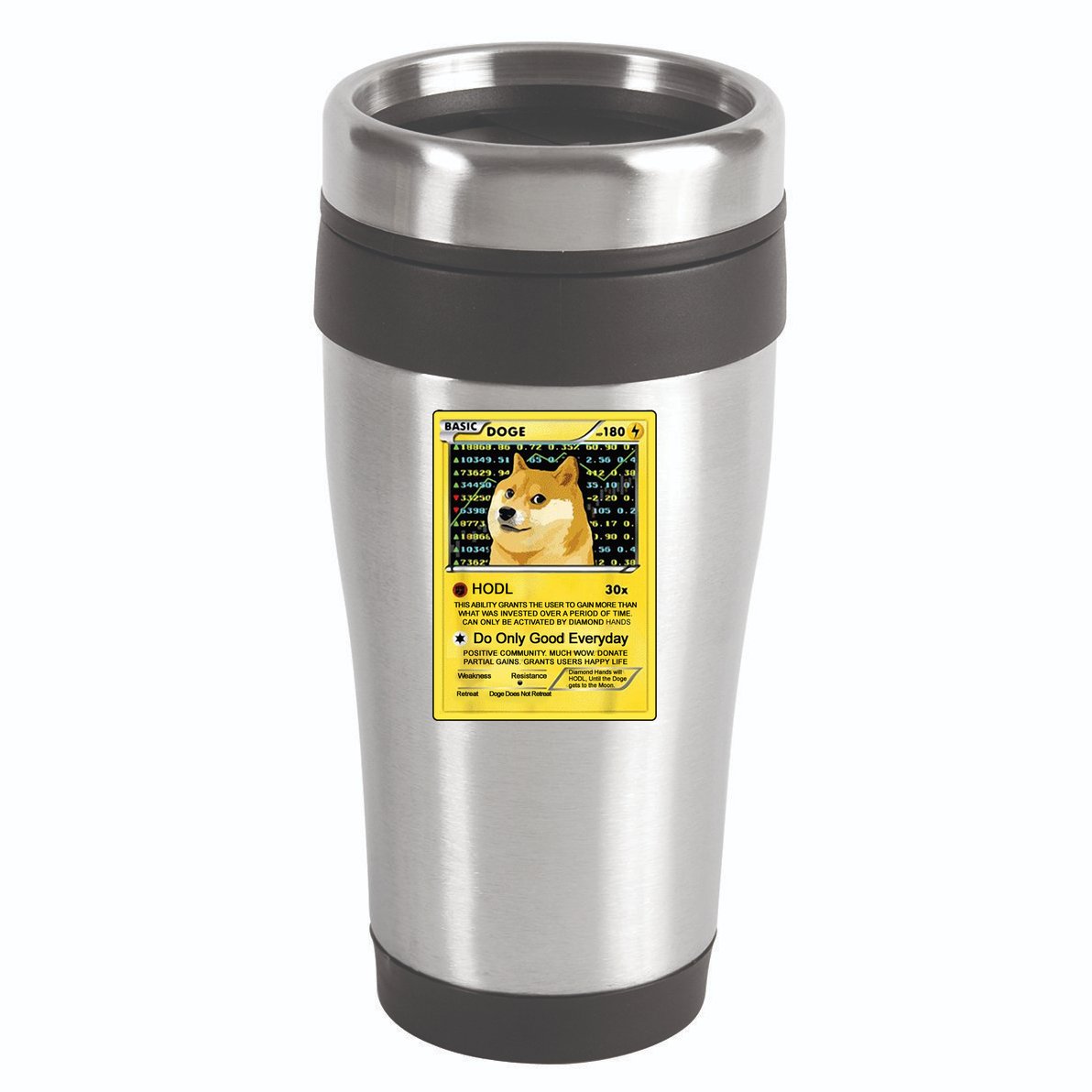 Doge HODL Card Crypto Currency Funny 16oz Travel Tumbler