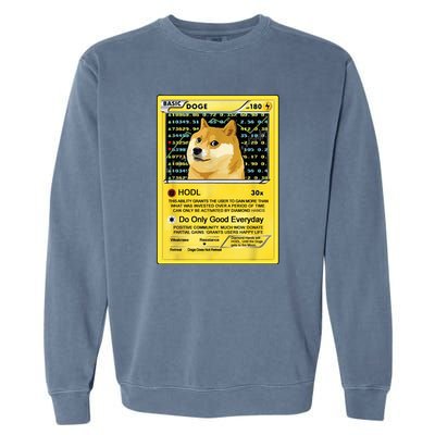 Doge HODL Card Crypto Currency Funny Garment-Dyed Sweatshirt