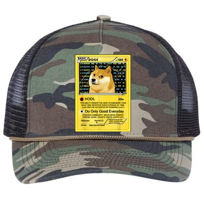 Doge HODL Card Crypto Currency Funny Retro Rope Trucker Hat Cap