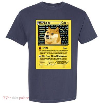 Doge HODL Card Crypto Currency Funny Garment-Dyed Heavyweight T-Shirt