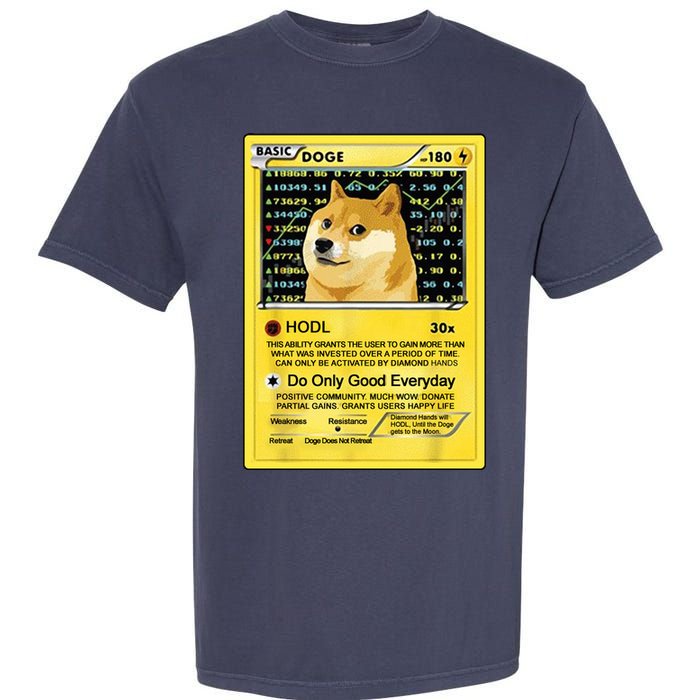 Doge HODL Card Crypto Currency Funny Garment-Dyed Heavyweight T-Shirt