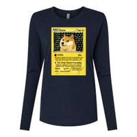 Doge HODL Card Crypto Currency Funny Womens Cotton Relaxed Long Sleeve T-Shirt