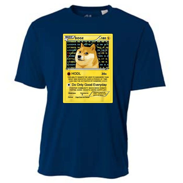 Doge HODL Card Crypto Currency Funny Cooling Performance Crew T-Shirt