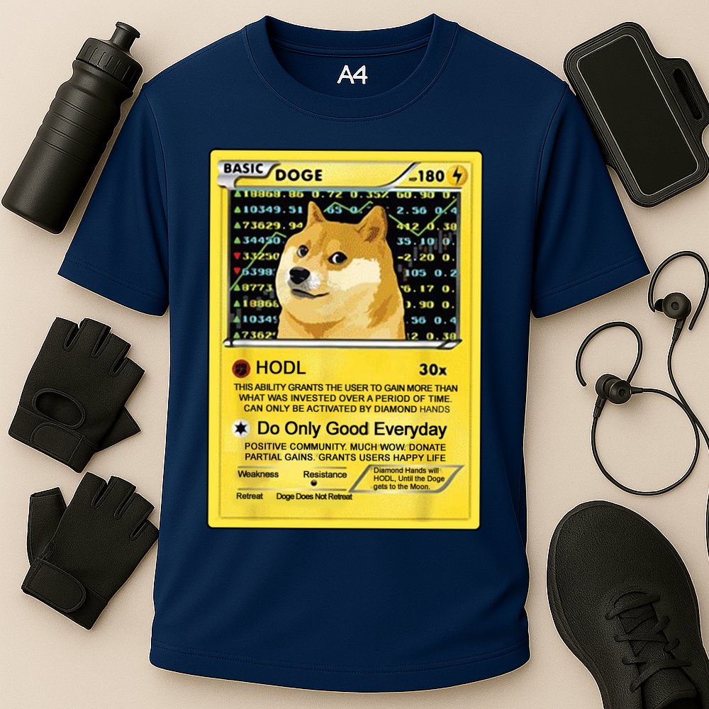Doge HODL Card Crypto Currency Funny Cooling Performance Crew T-Shirt