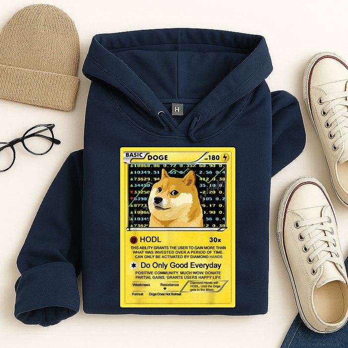 Doge HODL Card Crypto Currency Funny Hoodie