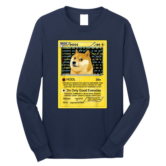 Doge HODL Card Crypto Currency Funny Long Sleeve Shirt