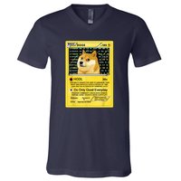 Doge HODL Card Crypto Currency Funny V-Neck T-Shirt