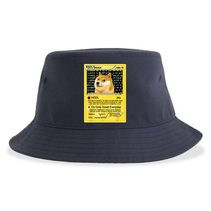 Doge HODL Card Crypto Currency Funny Sustainable Bucket Hat