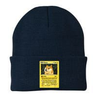 Doge HODL Card Crypto Currency Funny Knit Cap Winter Beanie