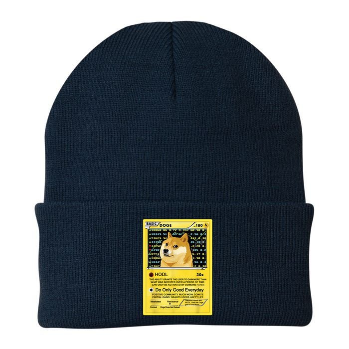 Doge HODL Card Crypto Currency Funny Knit Cap Winter Beanie