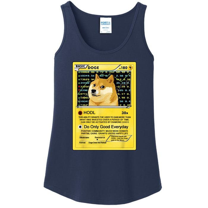 Doge HODL Card Crypto Currency Funny Ladies Essential Tank