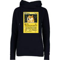 Doge HODL Card Crypto Currency Funny Womens Funnel Neck Pullover Hood