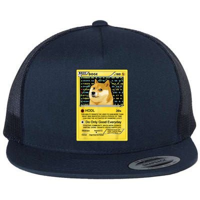 Doge HODL Card Crypto Currency Funny Flat Bill Trucker Hat