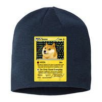 Doge HODL Card Crypto Currency Funny Sustainable Beanie