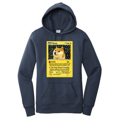 Doge HODL Card Crypto Currency Funny Women's Pullover Hoodie