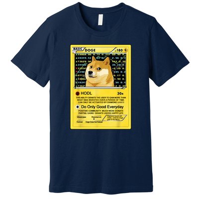 Doge HODL Card Crypto Currency Funny Premium T-Shirt