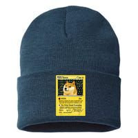 Doge HODL Card Crypto Currency Funny Sustainable Knit Beanie