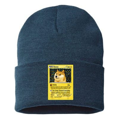 Doge HODL Card Crypto Currency Funny Sustainable Knit Beanie