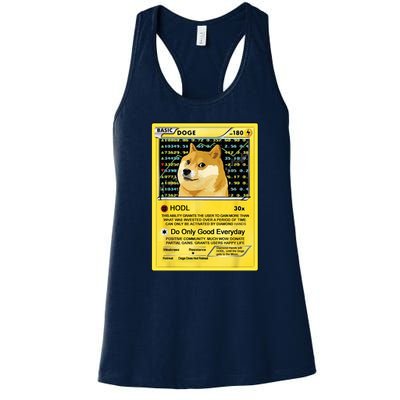 Doge HODL Card Crypto Currency Funny Women's Racerback Tank