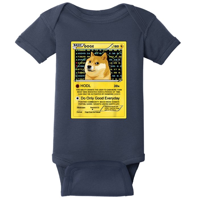 Doge HODL Card Crypto Currency Funny Baby Bodysuit