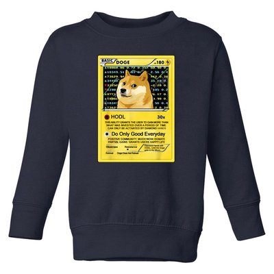 Doge HODL Card Crypto Currency Funny Toddler Sweatshirt