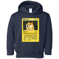 Doge HODL Card Crypto Currency Funny Toddler Hoodie