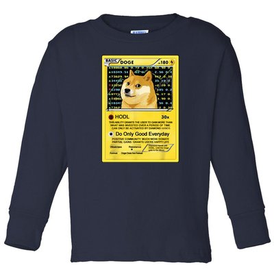 Doge HODL Card Crypto Currency Funny Toddler Long Sleeve Shirt