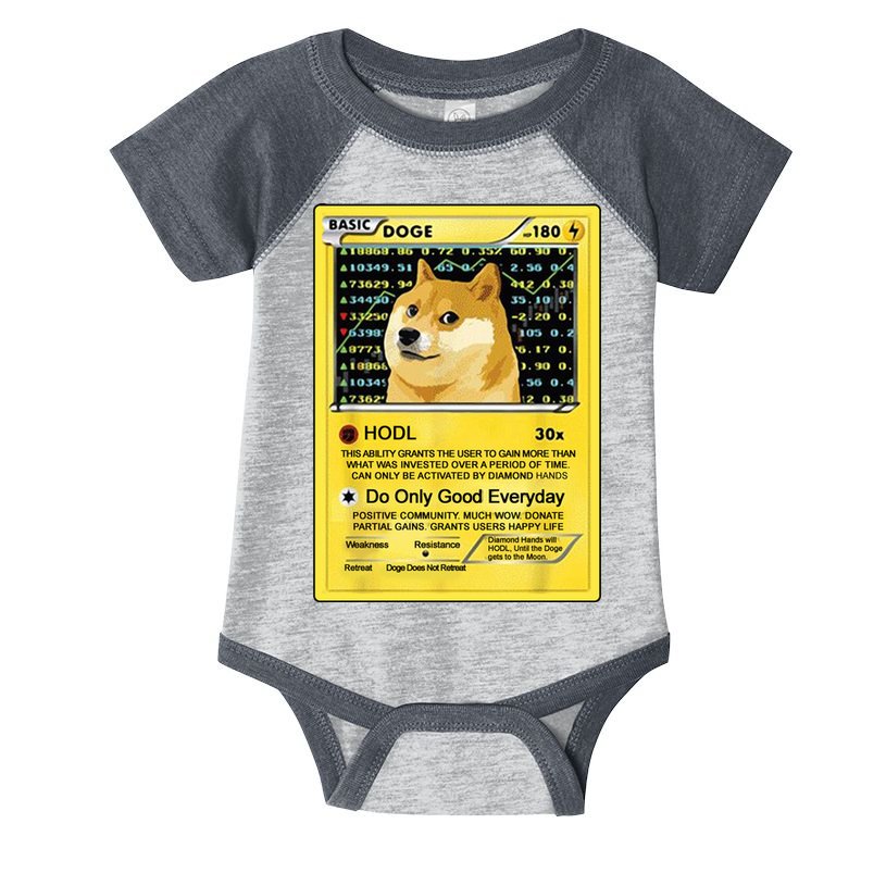 Doge HODL Card Crypto Currency Funny Infant Baby Jersey Bodysuit