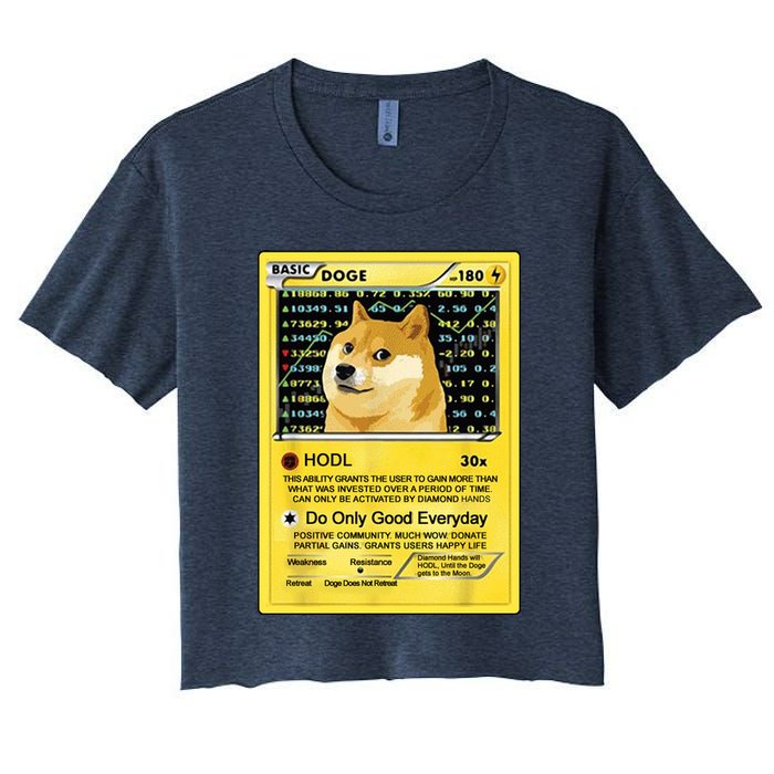 Doge HODL Card Crypto Currency Funny Women's Crop Top Tee